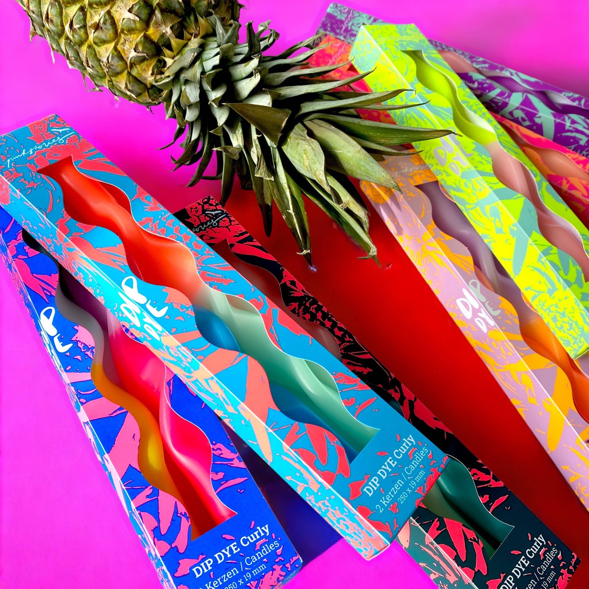 Dip Dye Curly Candles * Miami Edition pink