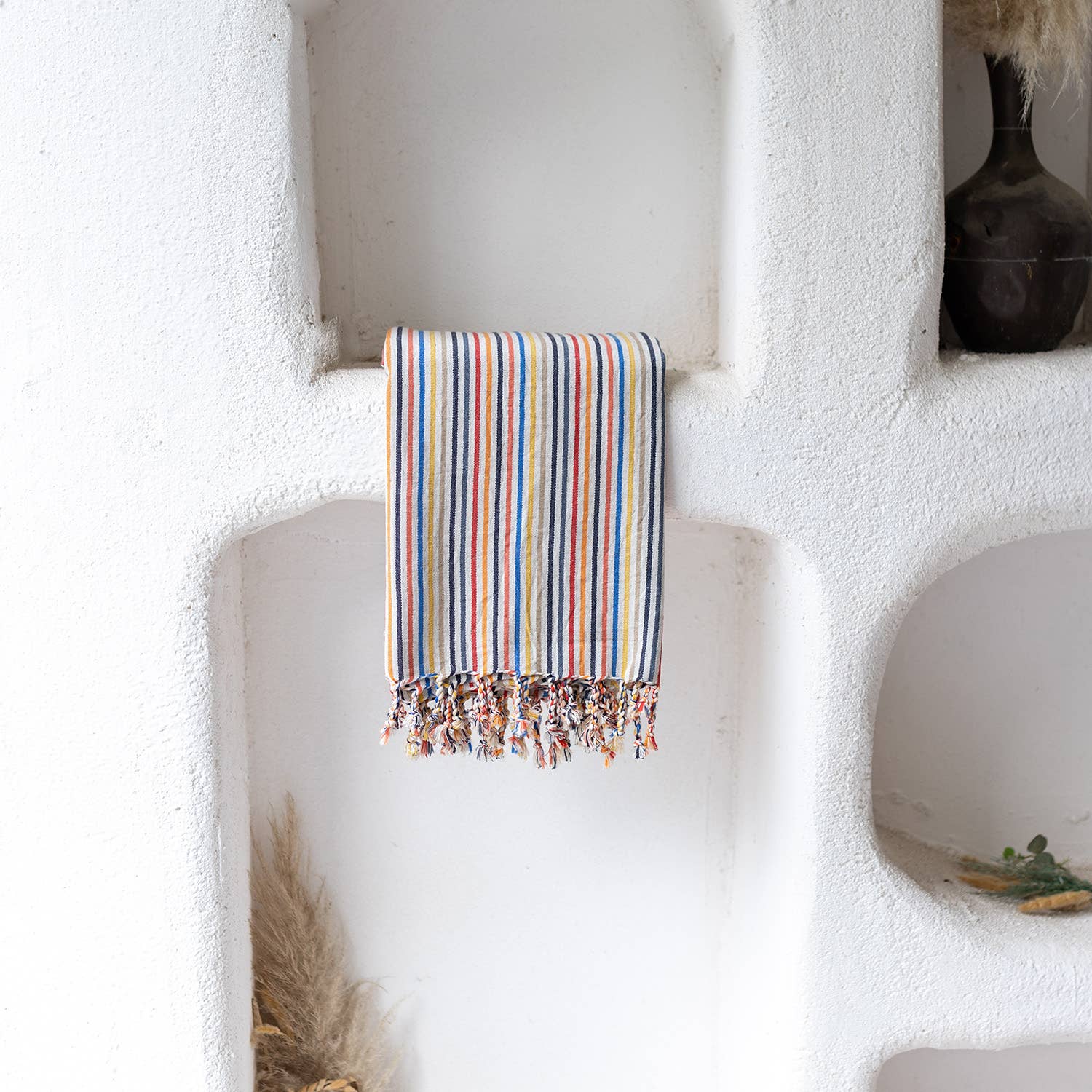 Rustic Vintage Bath Beach Towels: Light Stripe