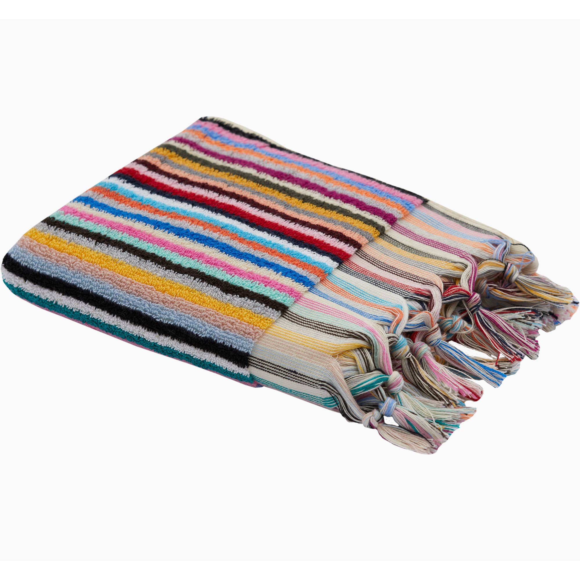Pompom Bubble Handloomed Turkish Hand Towels farmhouse decor: Multicolor Stripe