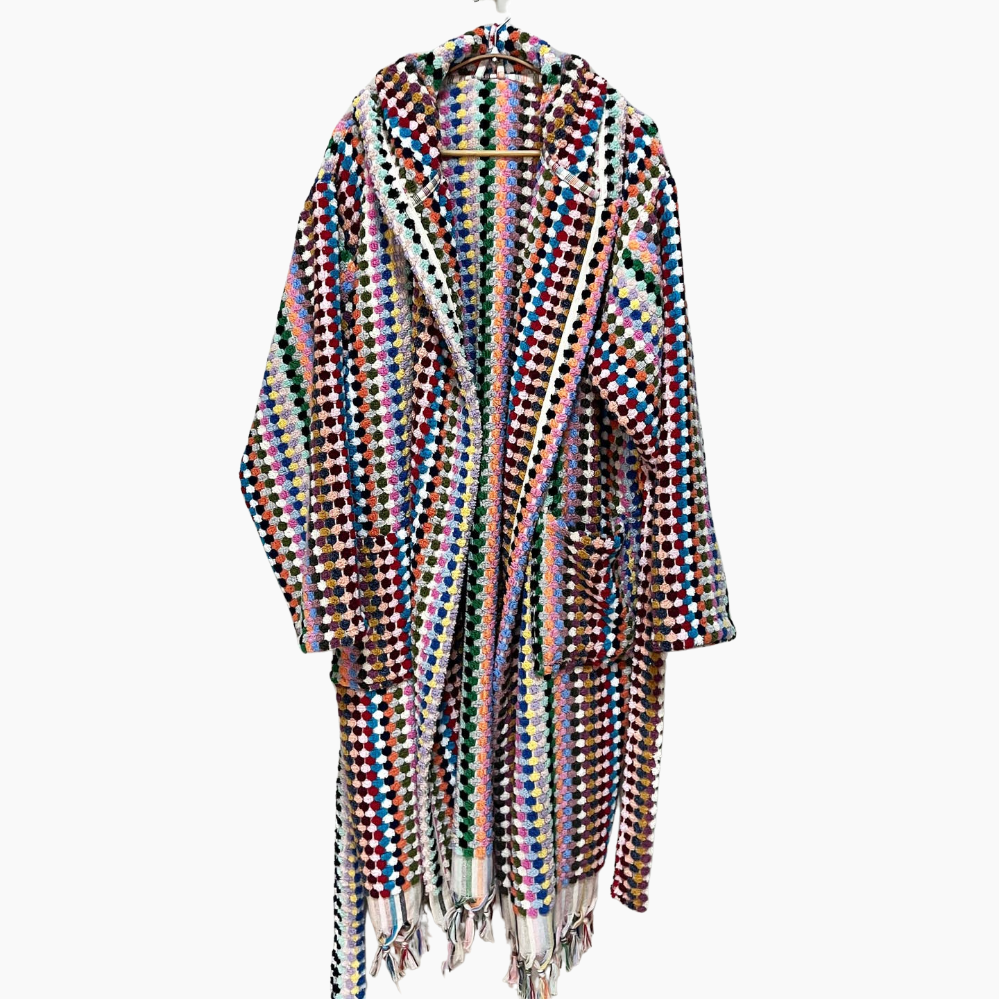 Rainbow Pom Pom Bathrobe Turkish Cotton