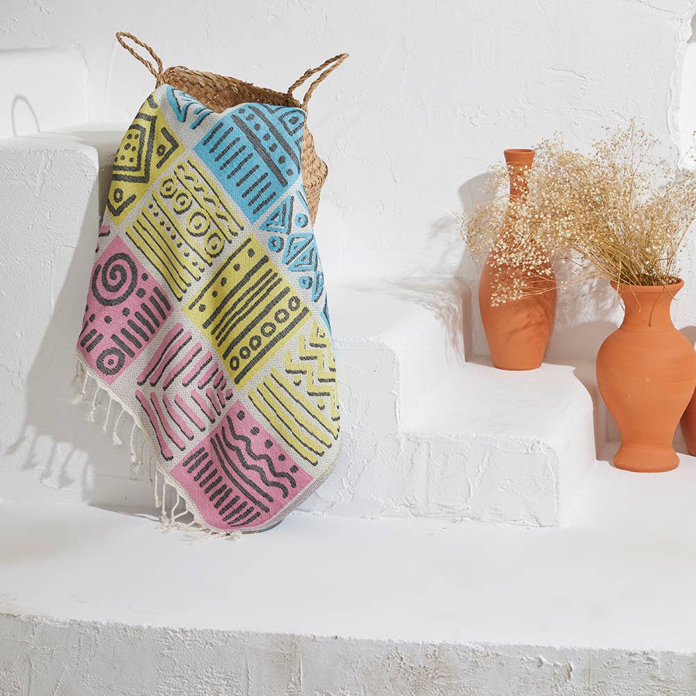 Ethnic Turkish Terry-Backing Beach Bath Towel