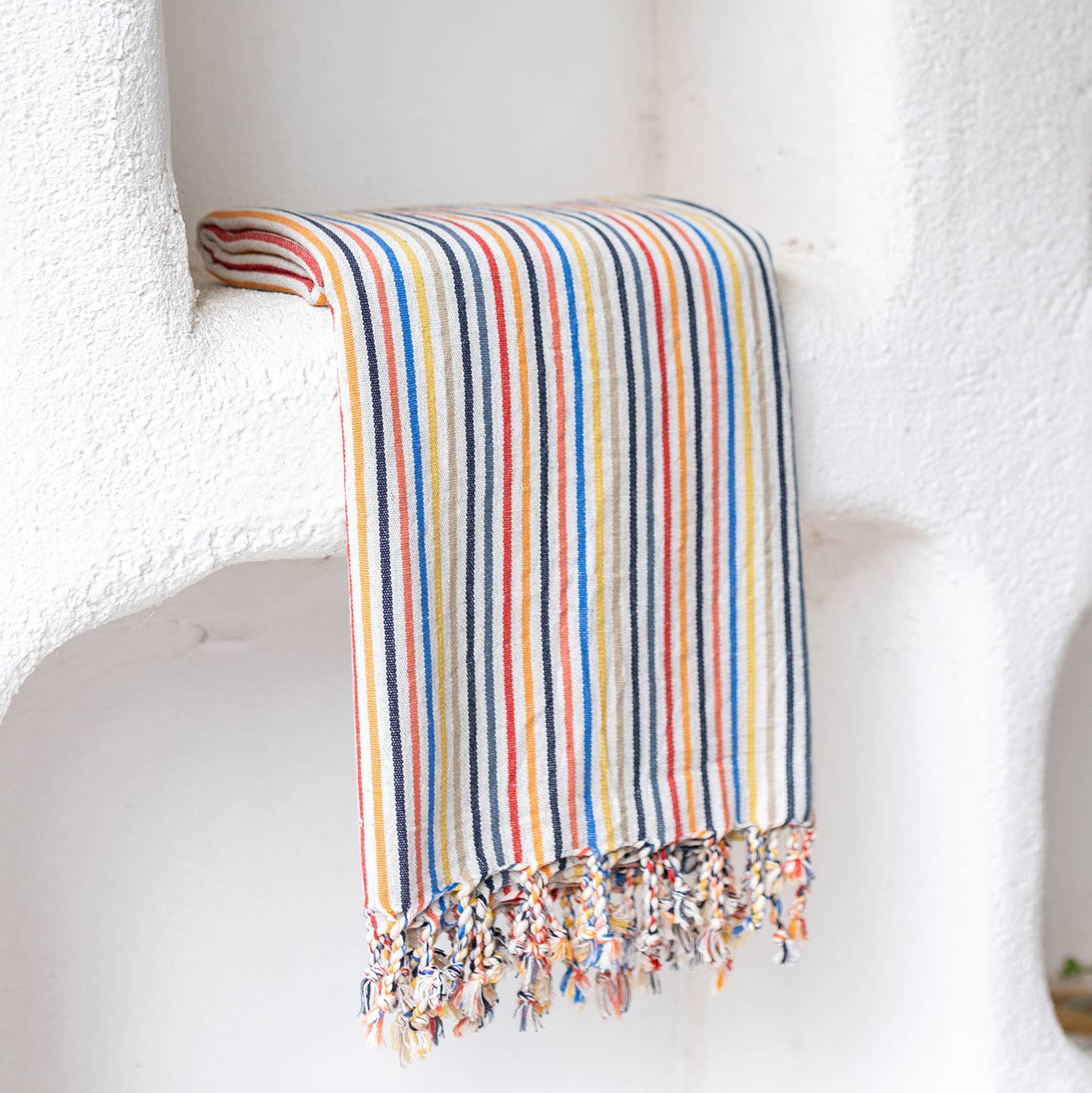 Rustic Vintage Bath Beach Towels: Light Stripe