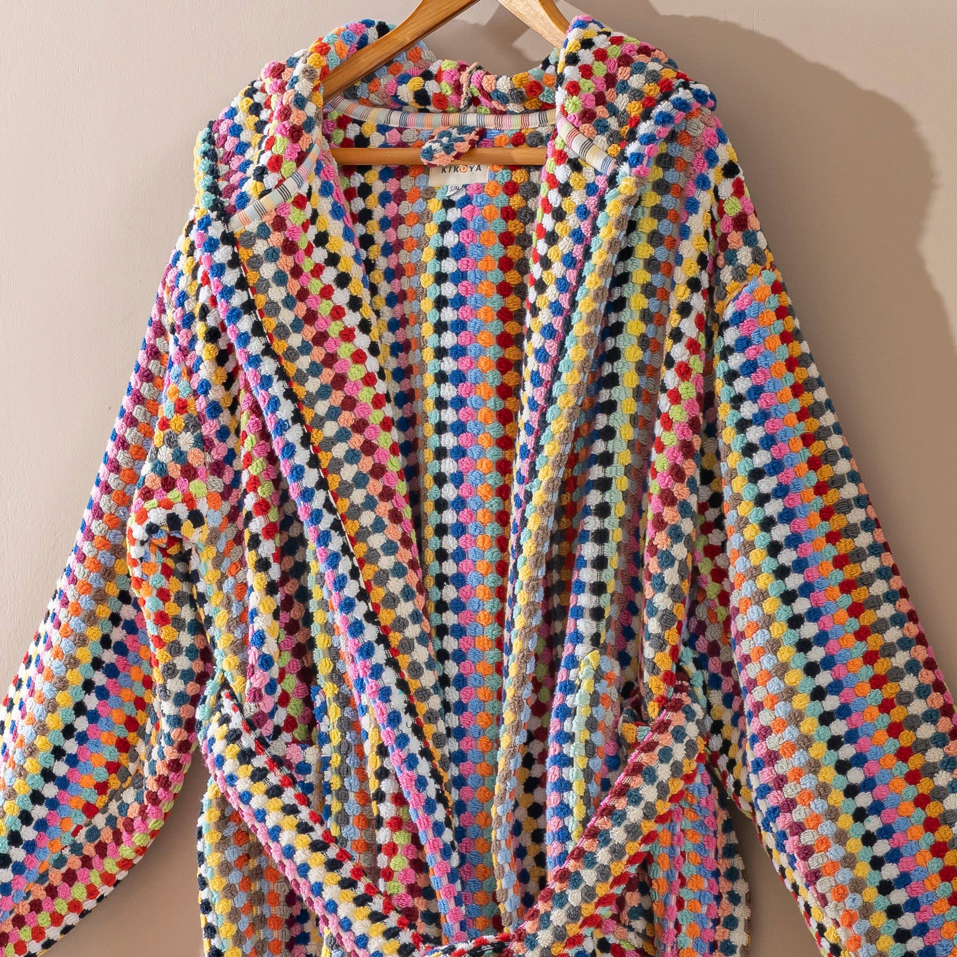 Rainbow Pom Pom Bathrobe Turkish Cotton