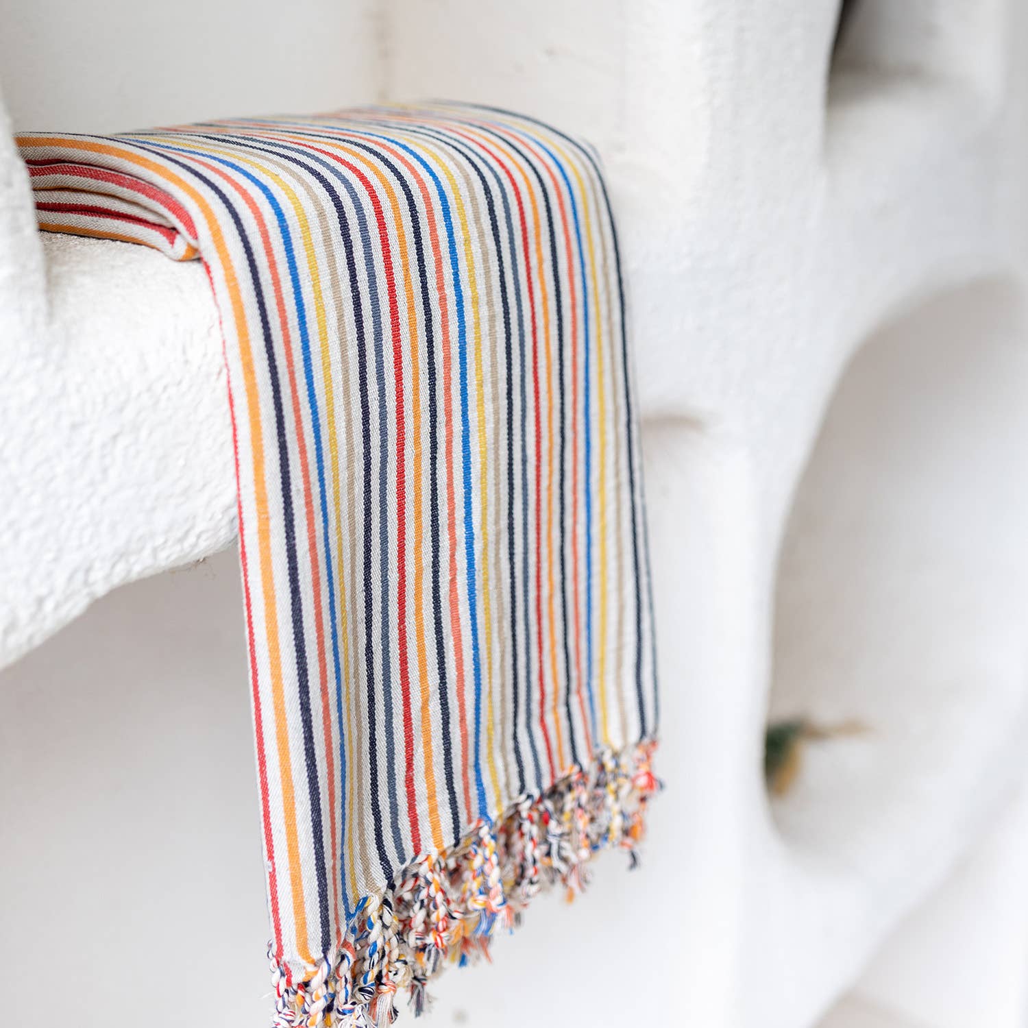Rustic Vintage Bath Beach Towels: Light Stripe