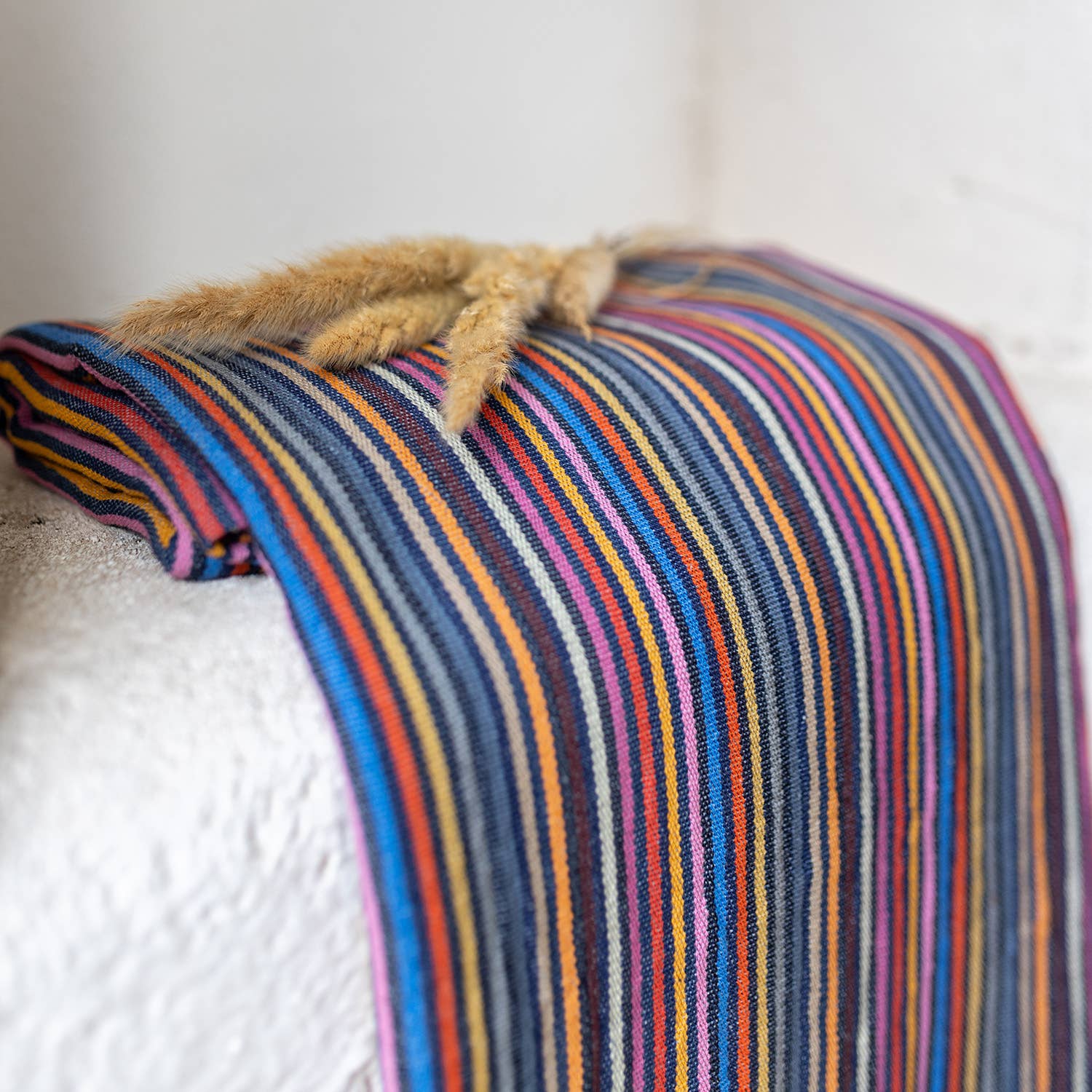 Rustic Vintage Bath Beach Towels: Rainbow Stripe