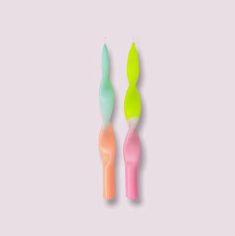 Dip Dye Twisted Candle Set / Miami