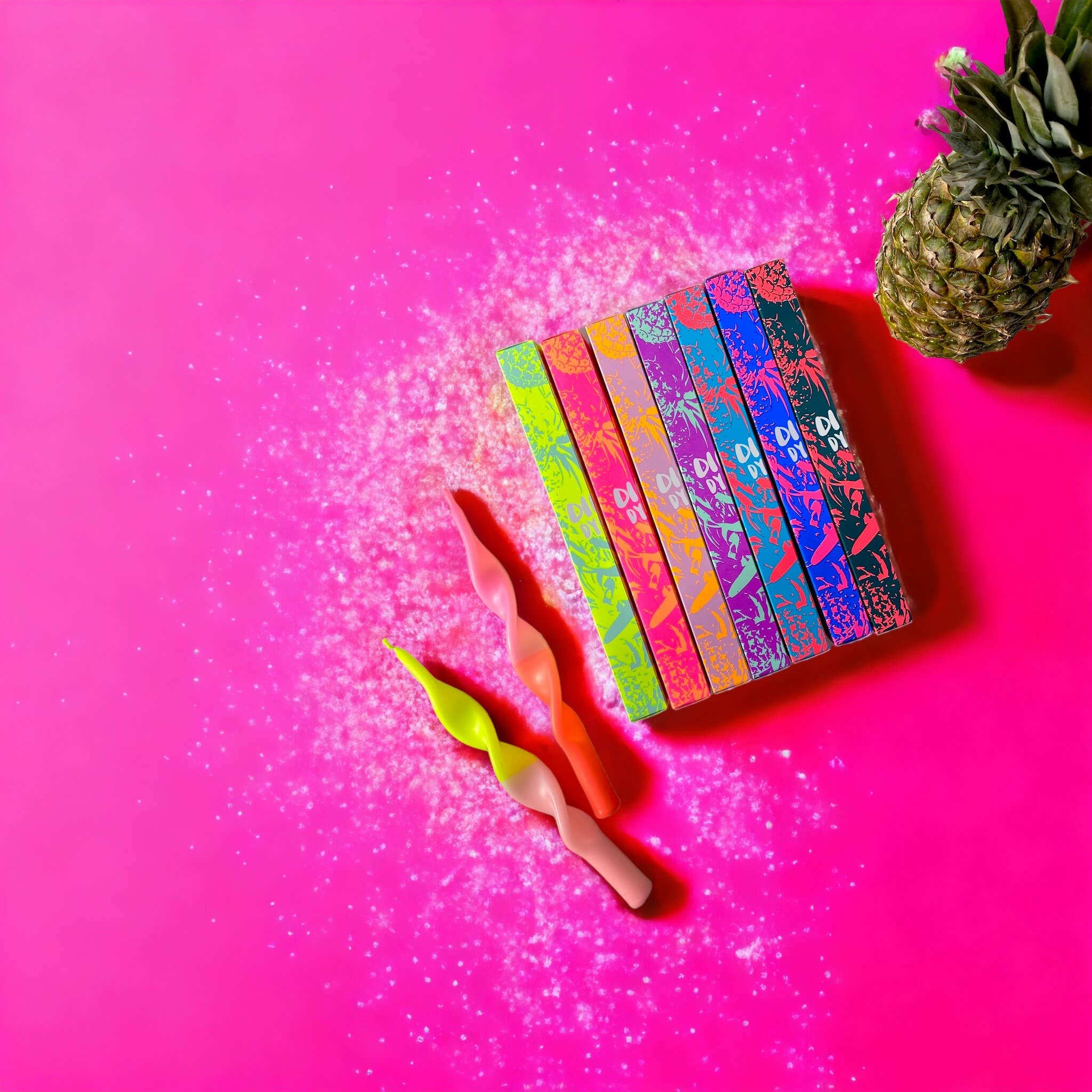 Dip Dye Curly Candles * Miami Edition pink