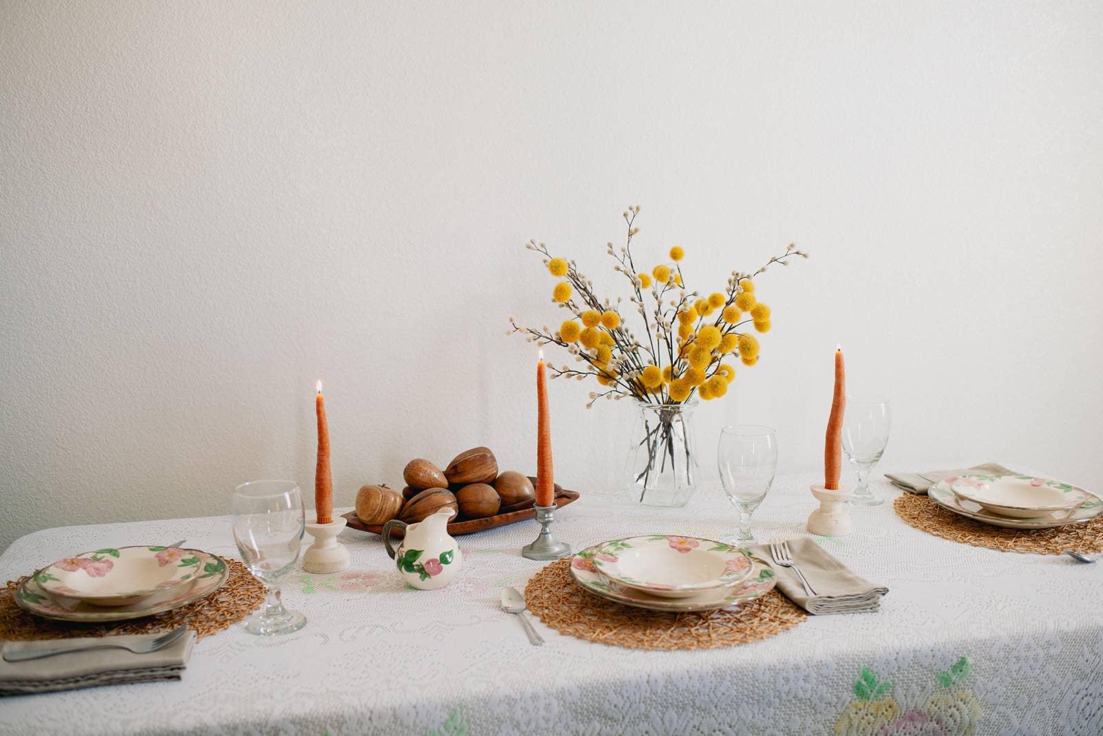 Beeswax Carrot Taper Candle Pair
