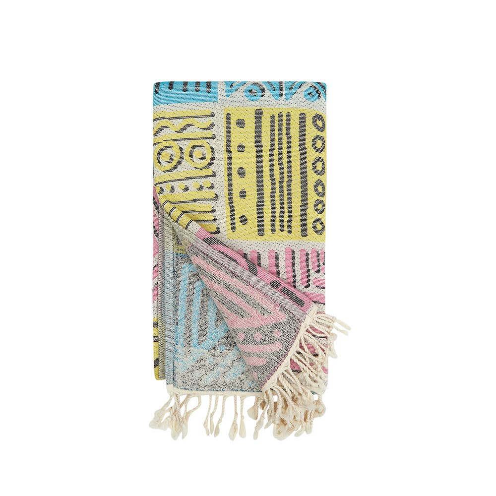 Ethnic Turkish Terry-Backing Beach Bath Towel