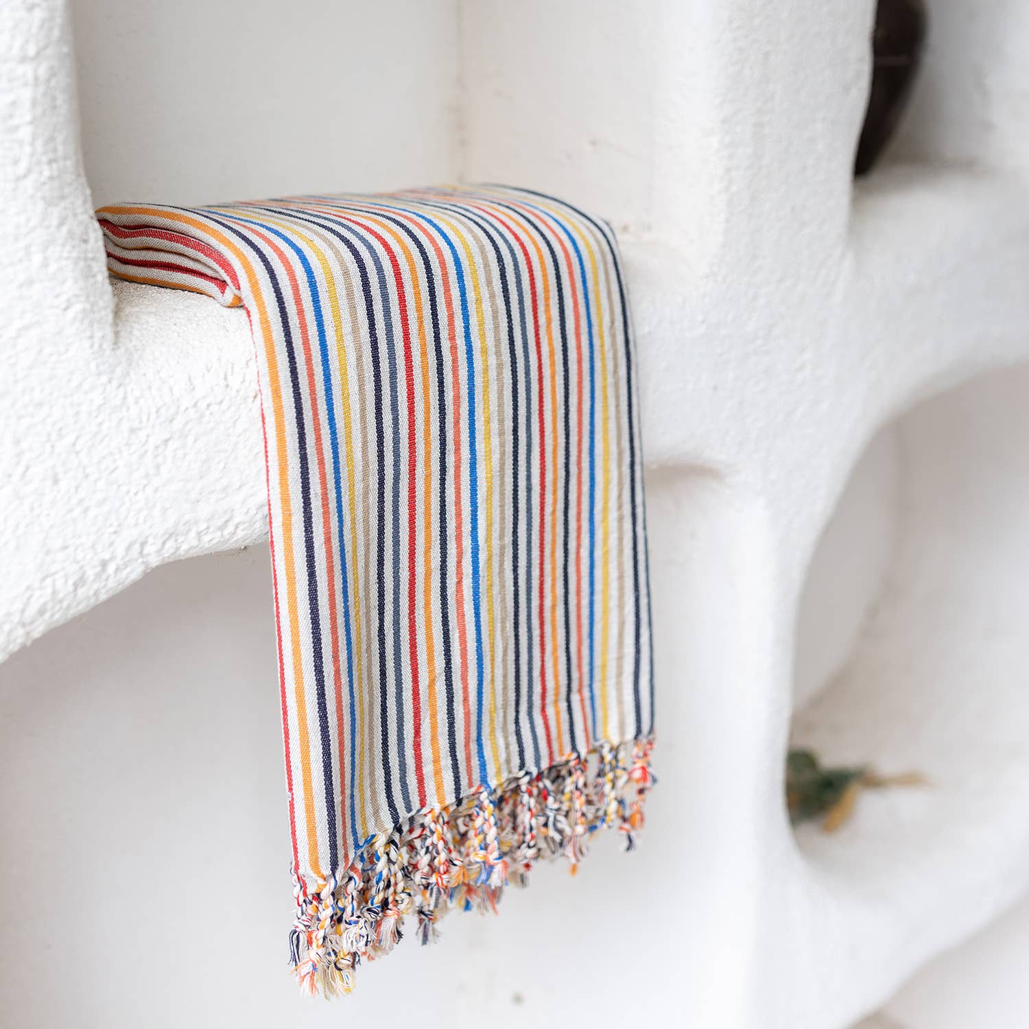 Rustic Vintage Bath Beach Towels: Light Stripe