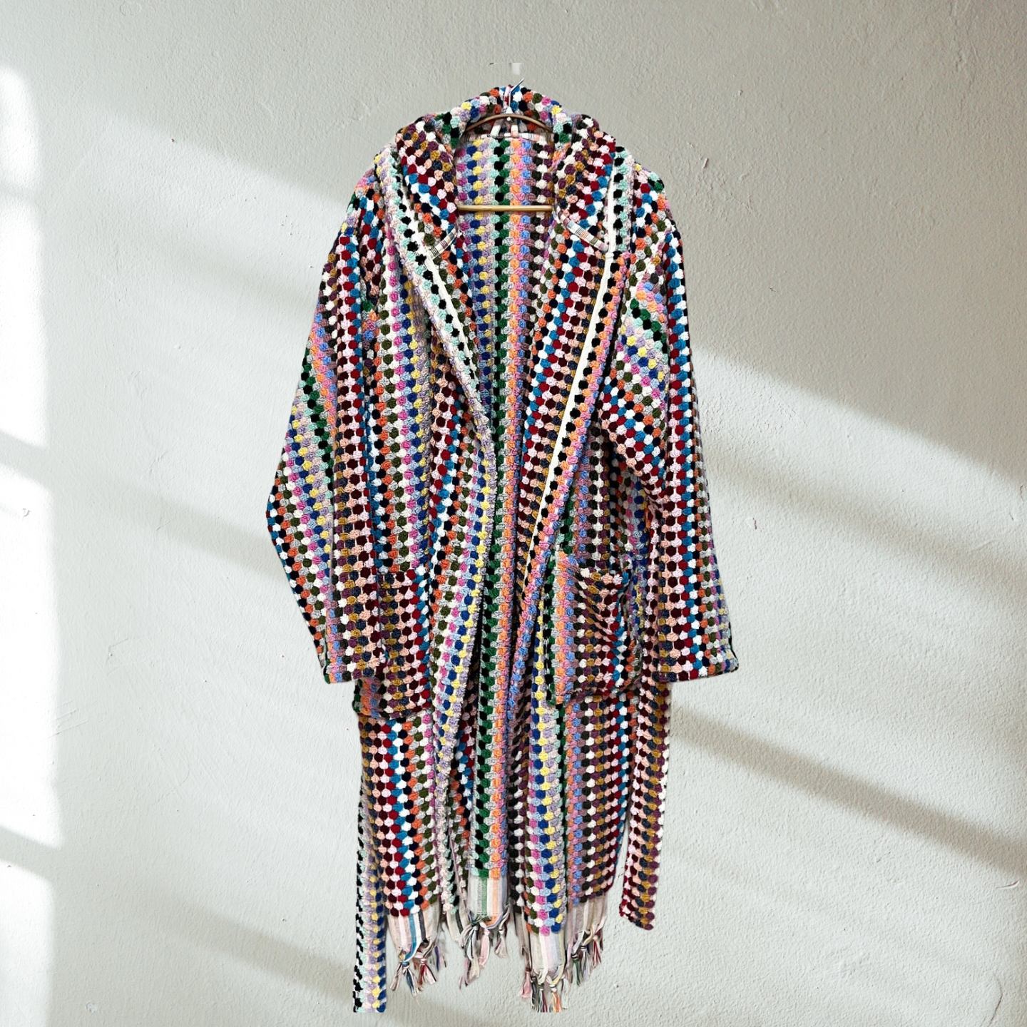 Rainbow Pom Pom Bathrobe Turkish Cotton