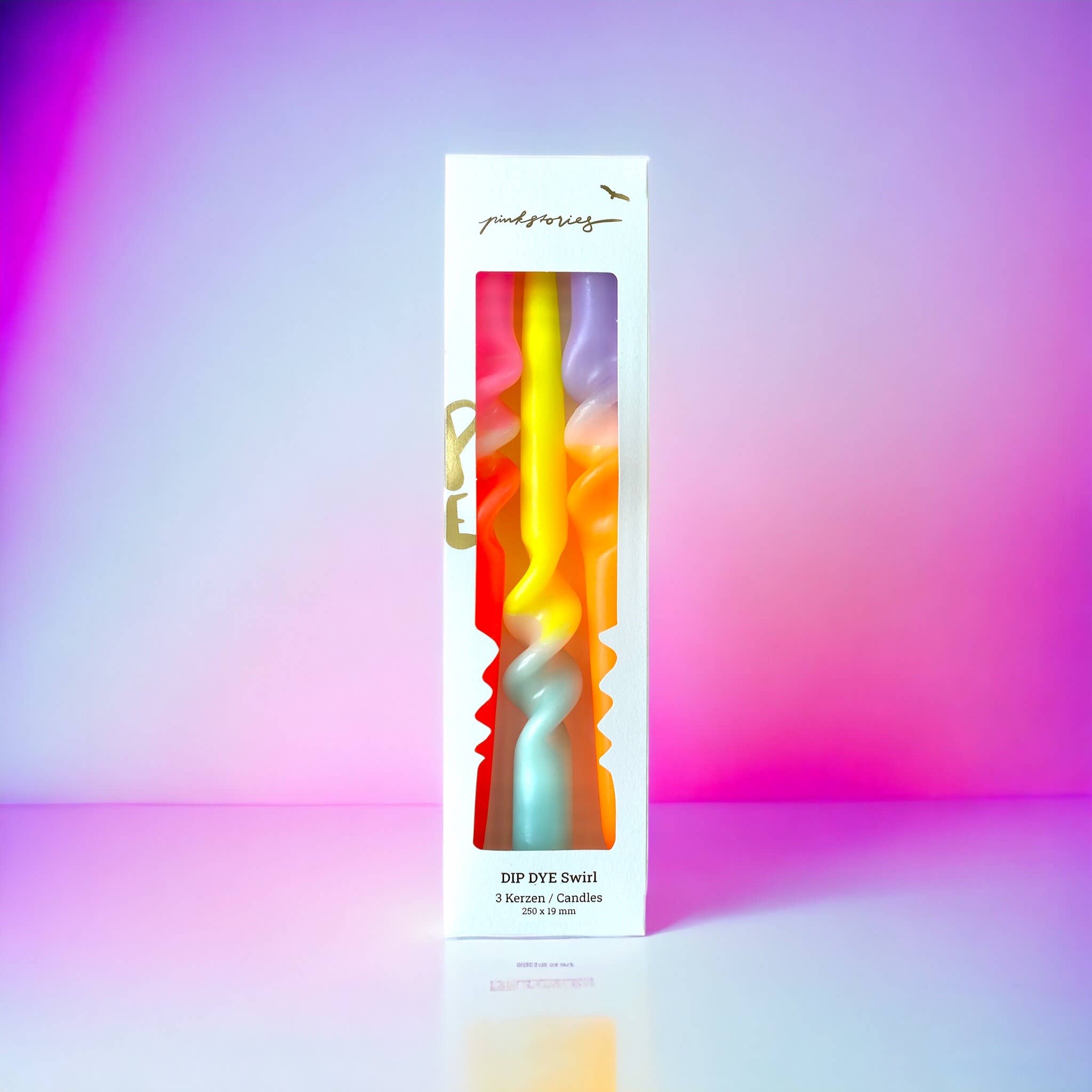 Dip Dye Swirl - Topsy Turvy Taper Candle