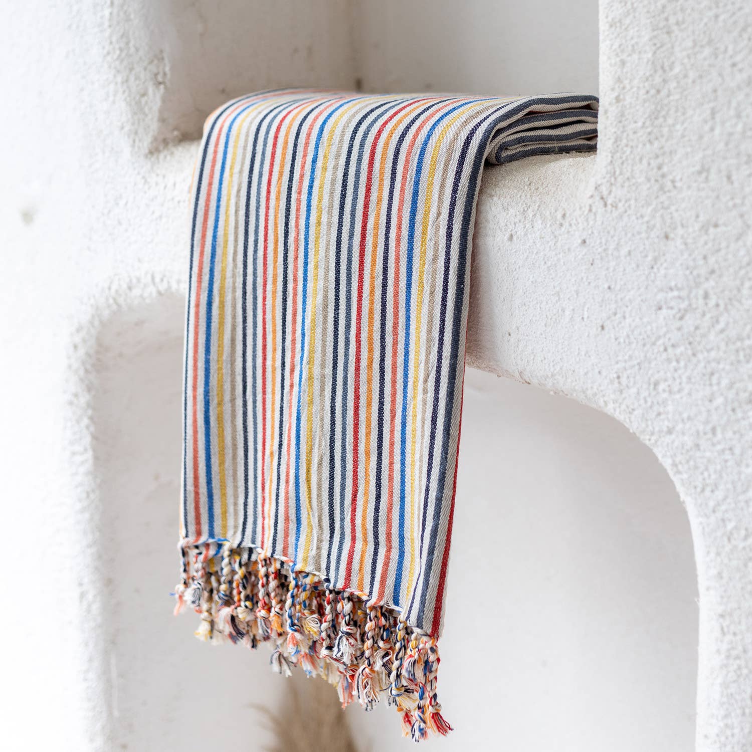 Rustic Vintage Bath Beach Towels: Light Stripe