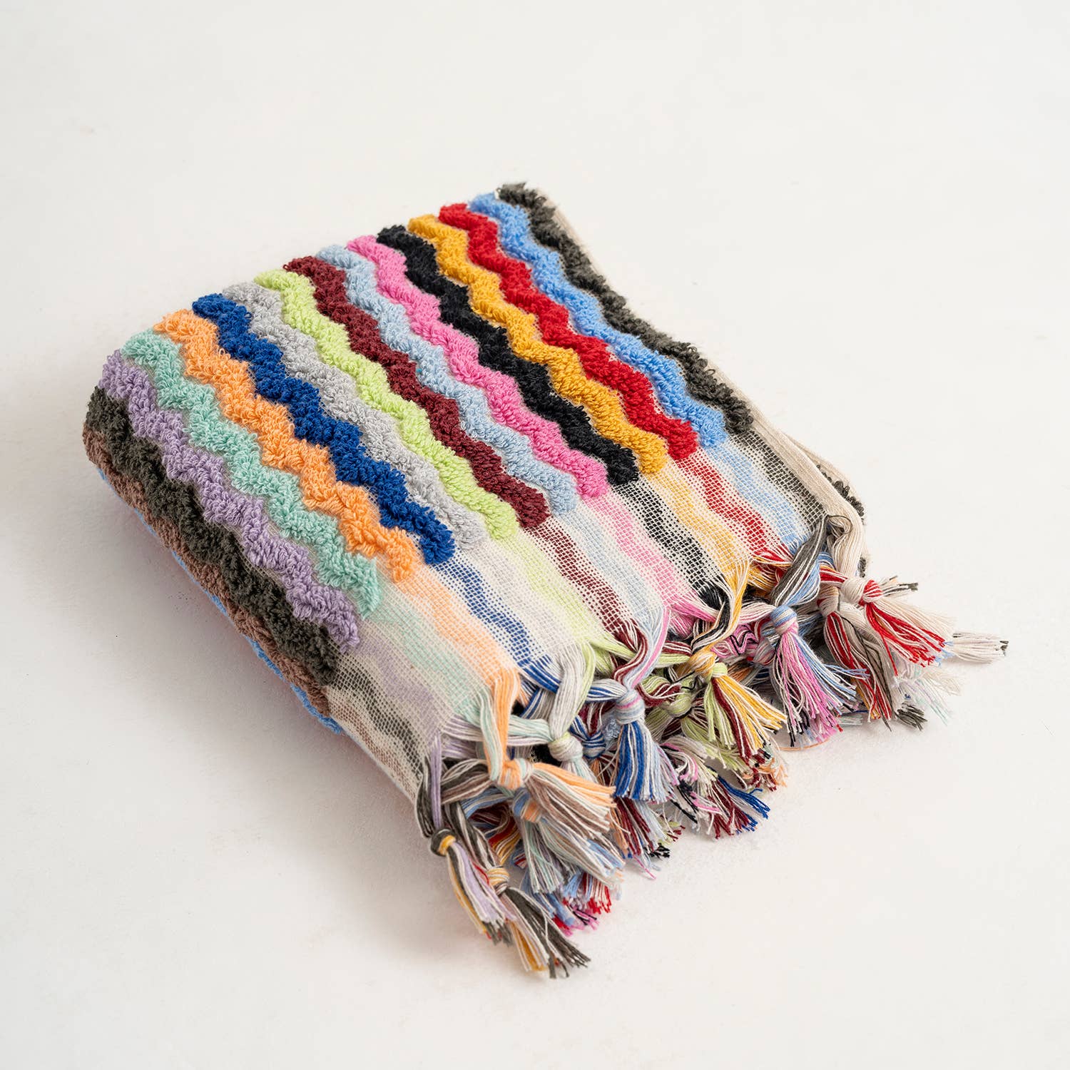 Pompom Zigzag Handloomed Turkish Hand Towels farmhouse Decor