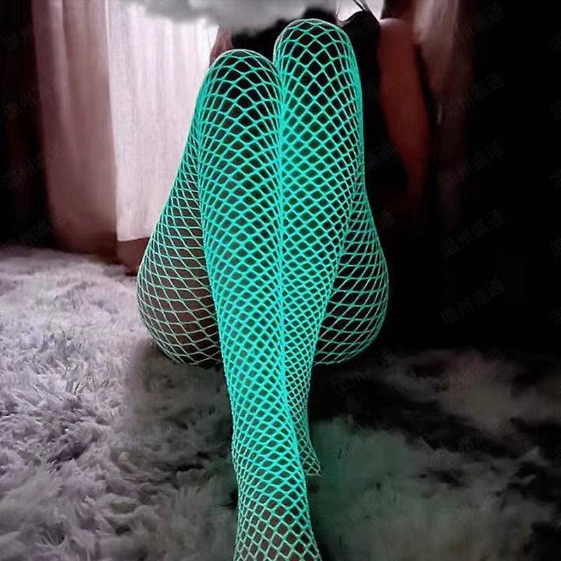 Glow in the Dark Fishnet Stockings: One Size