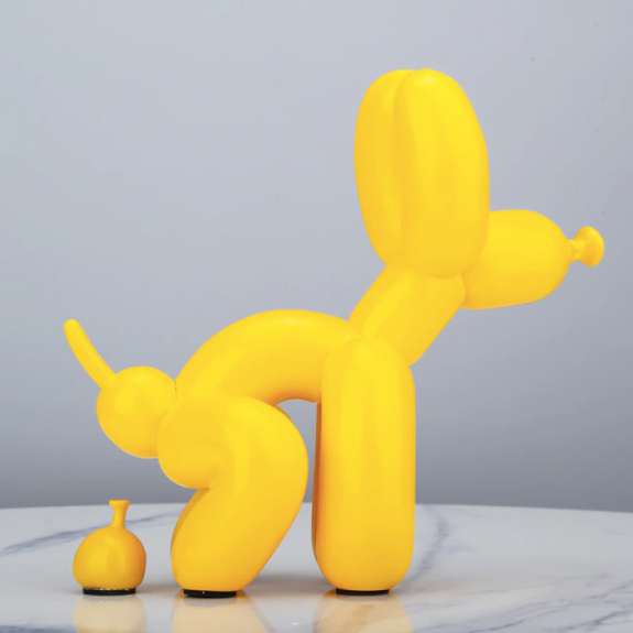 Pooping Dog Balloon Animal - Yellow