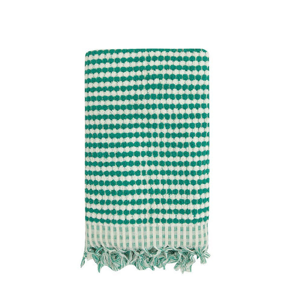 Green Pompom Handloom Bath Turkish Towels Farmhouse Decor Vintage