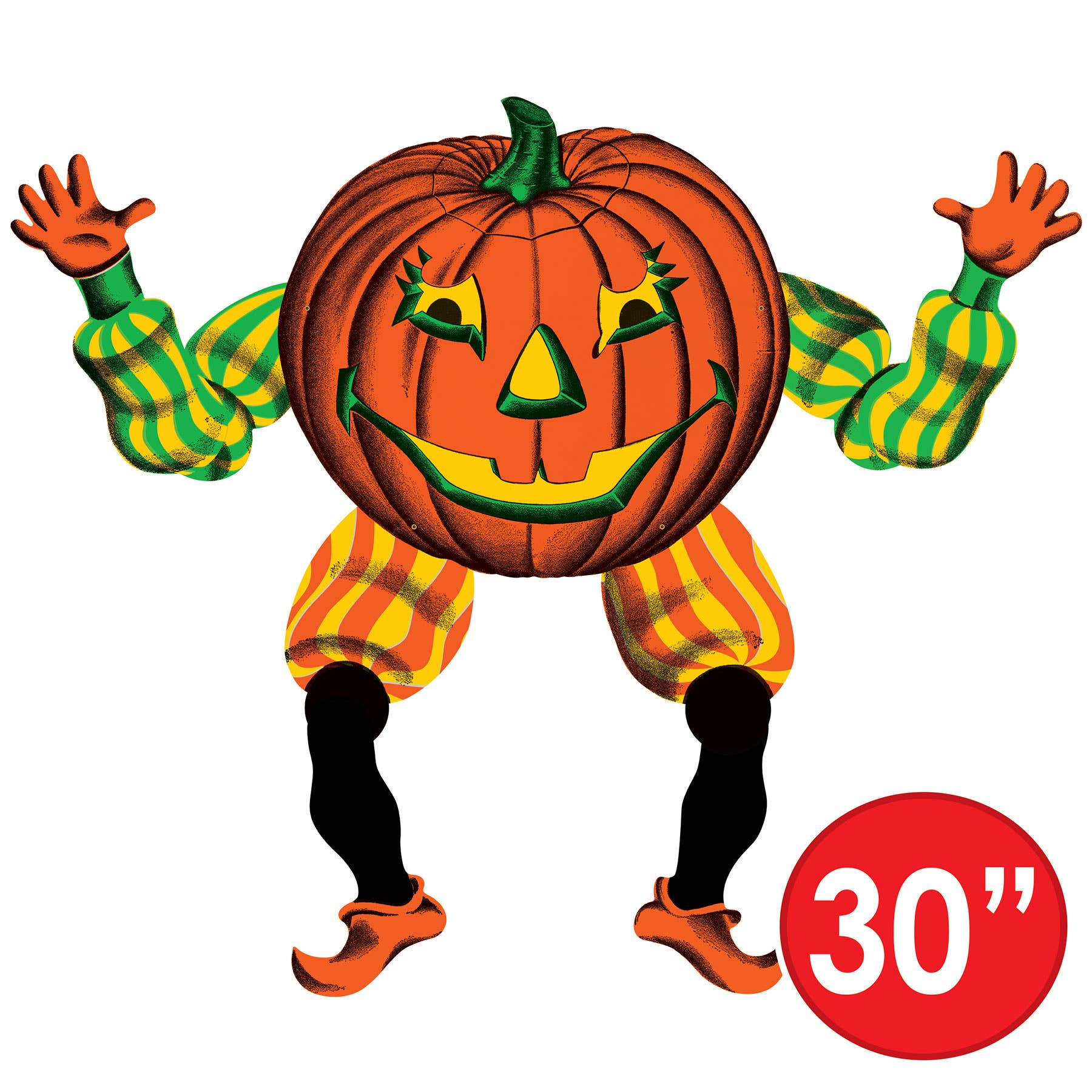 Pumpkin Vintage Halloween Jointed Goblin 30"