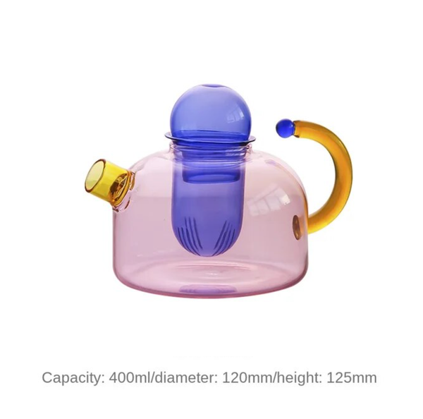 Heat Resistant Glass Teapot: Pink Kettle