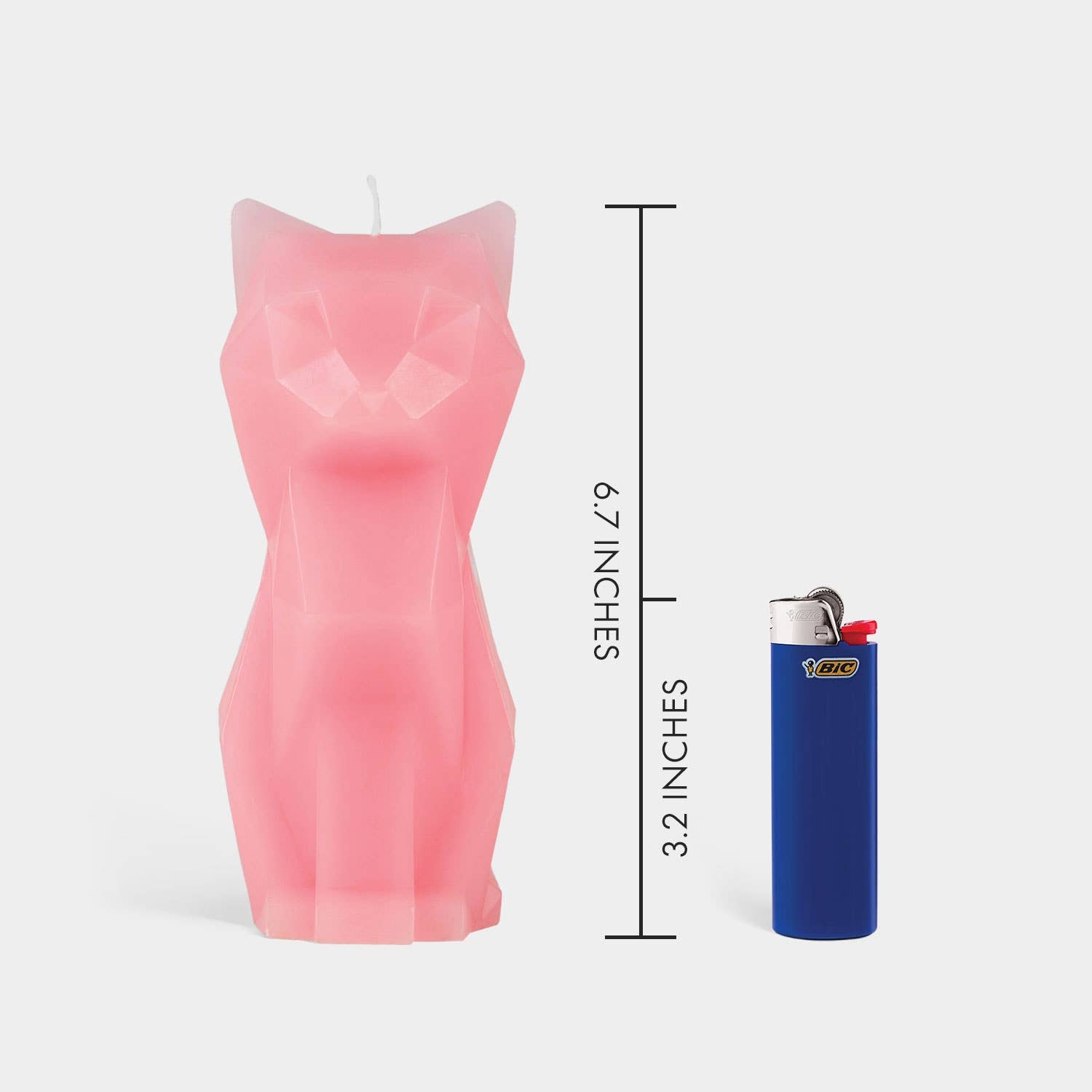 Geometric Pink Cat Candle