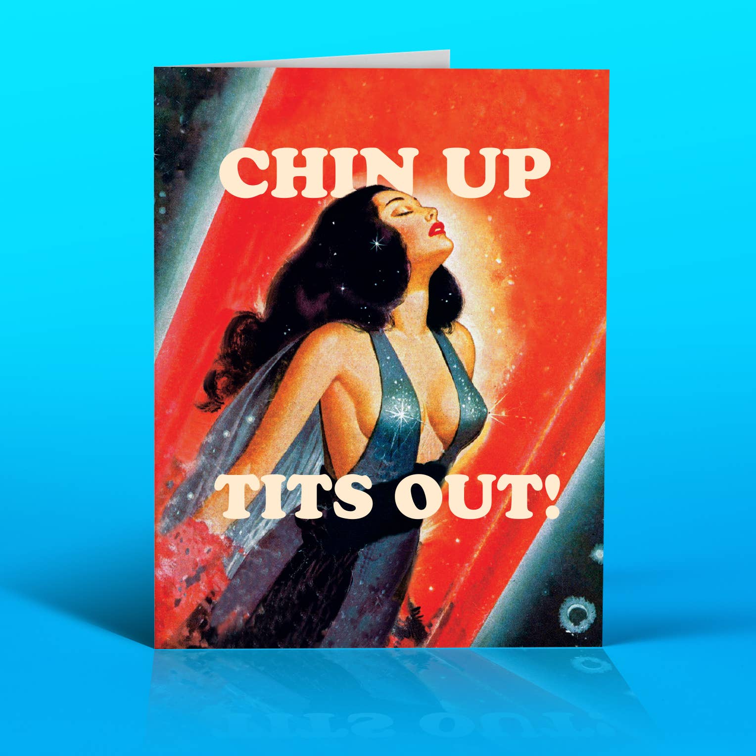 SPACE TITS!  female empowerment, gay, funny card