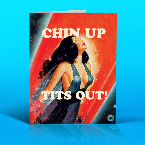 SPACE TITS!  female empowerment, gay, funny card