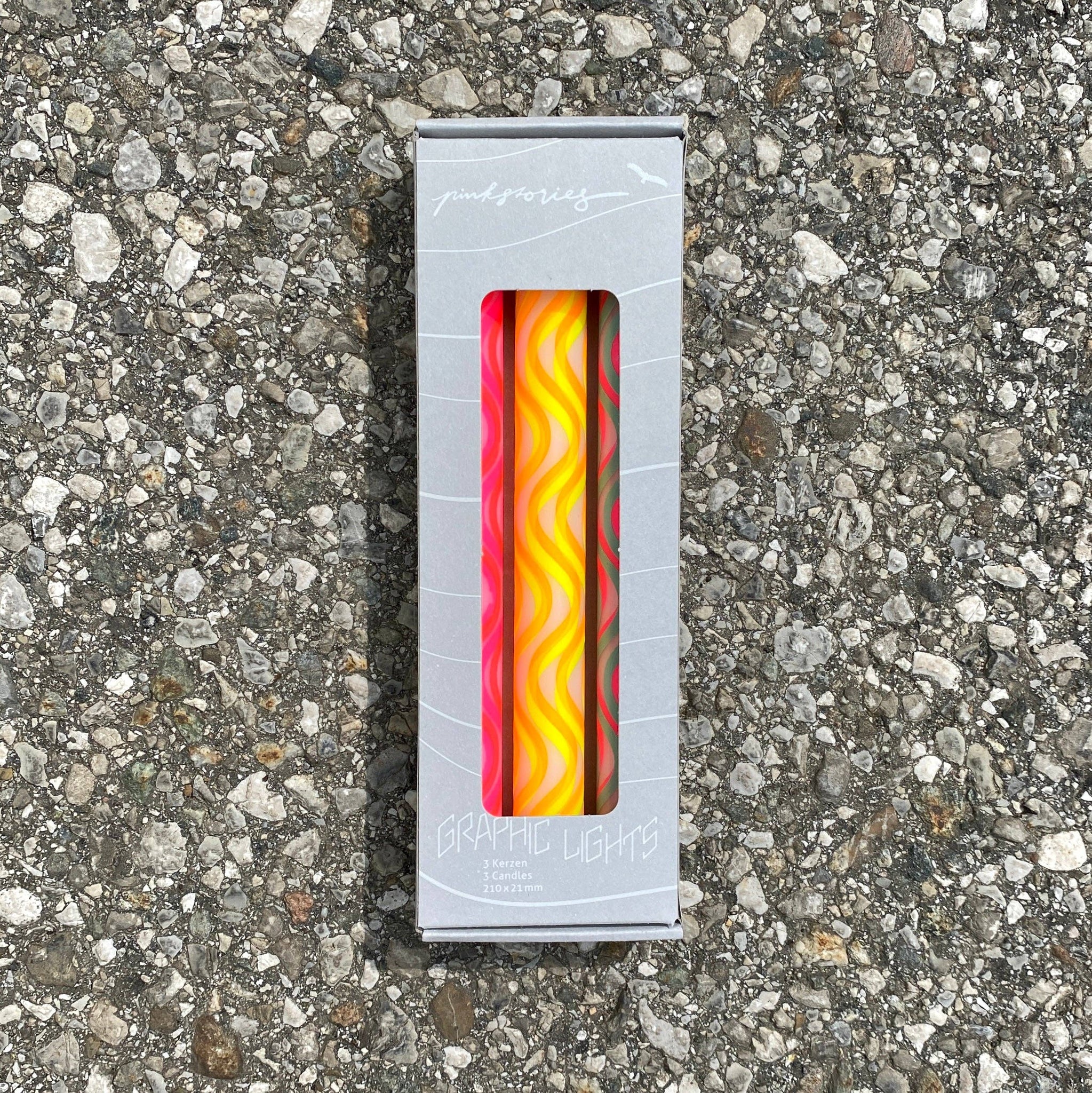 Neon Wavy Graphic Colorful Taper Candles
