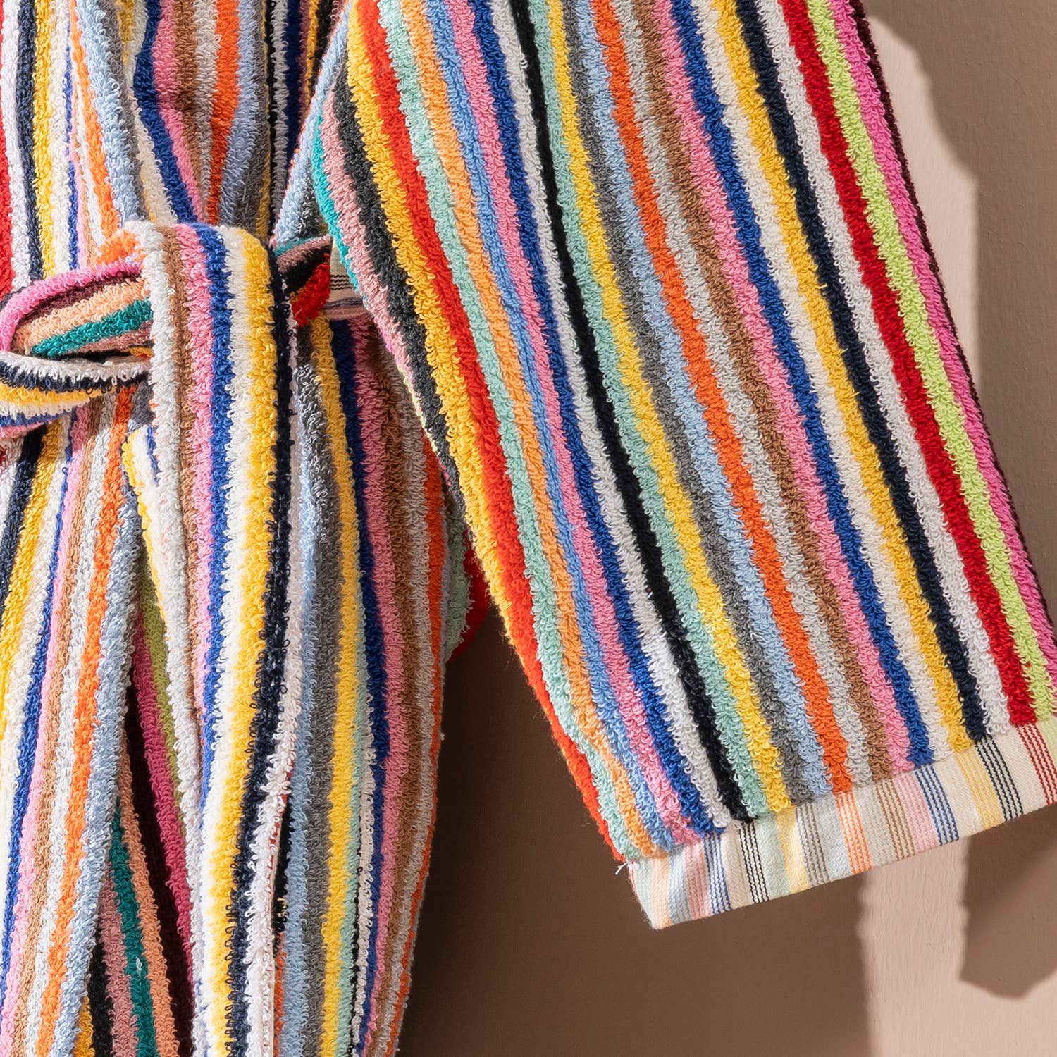 Rainbow Stripe PomPom Bathrobe Turkish Cotton