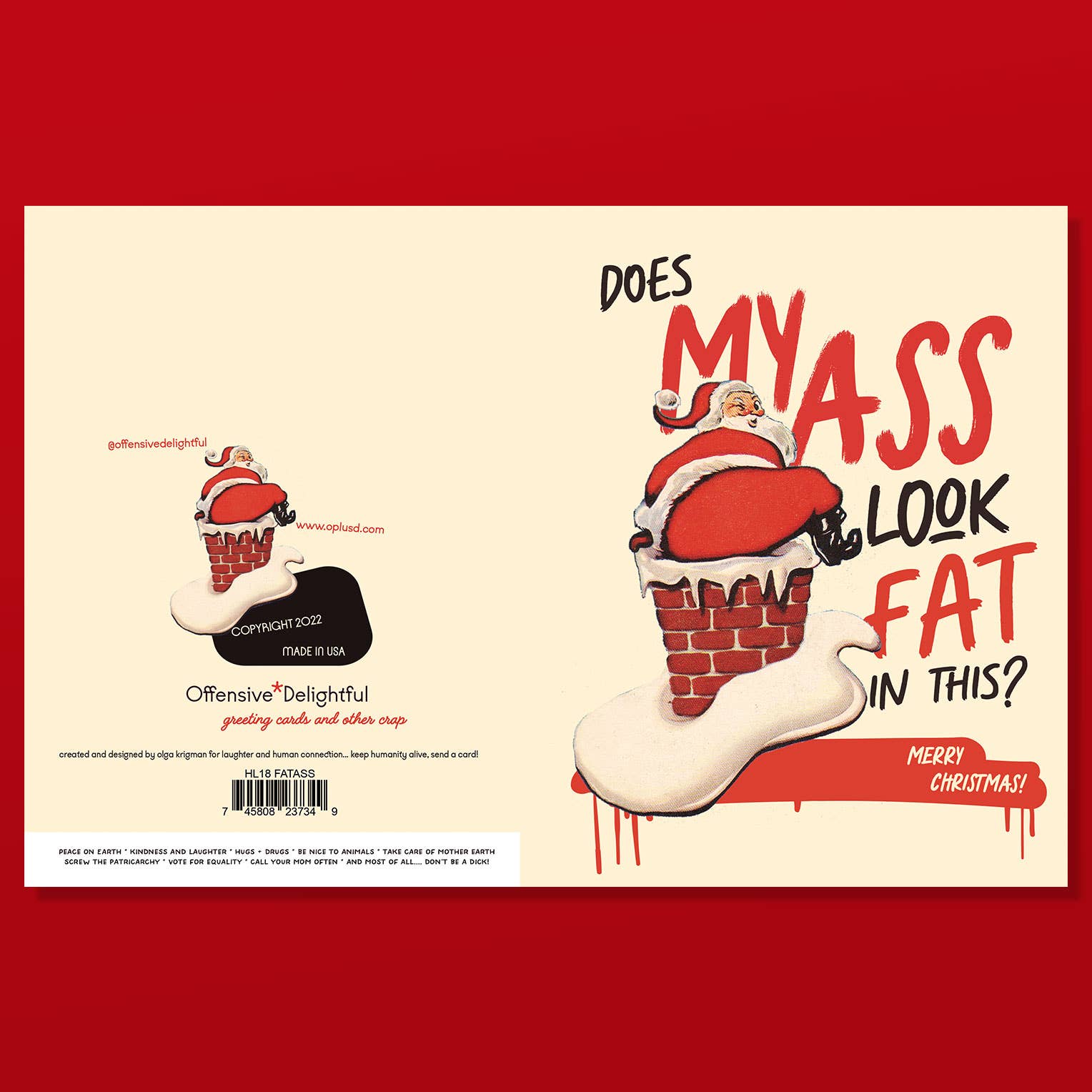 DOES MY ASS LOOK FAT IN THIS - Santa Holiday Card