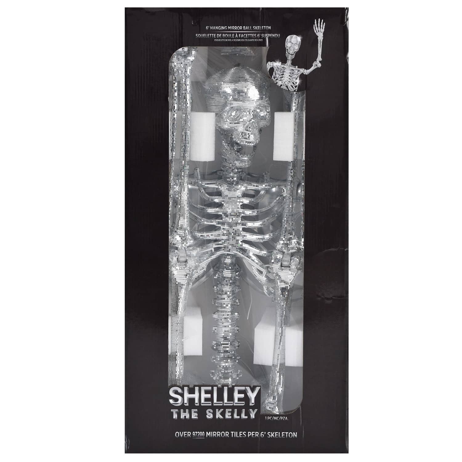 Disco Mirrorball Skeleton 6 feet tall