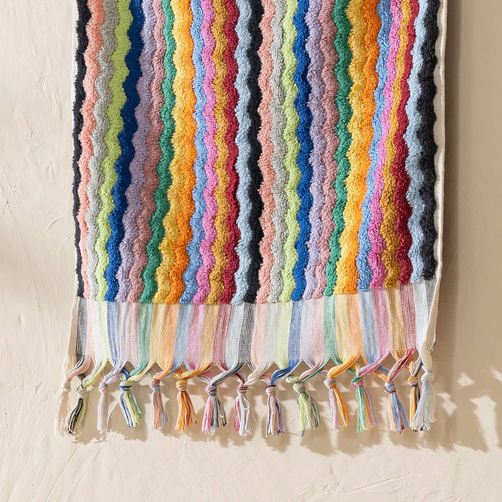 Pompom Zigzag Handloomed Turkish Hand Towels farmhouse Decor