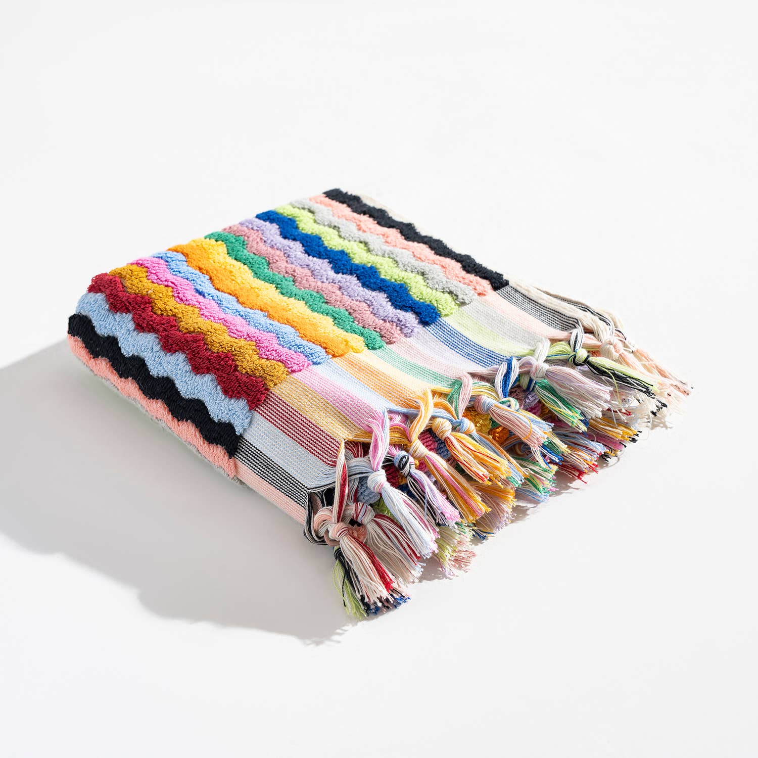 Pompom Zigzag Handloomed Turkish Hand Towels farmhouse Decor