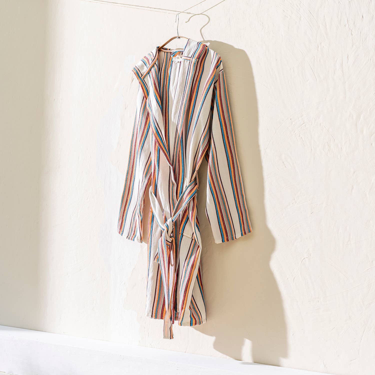 Bathrobe Turkish Cotton LightWeight Quickdry Multicolor Striped Robe