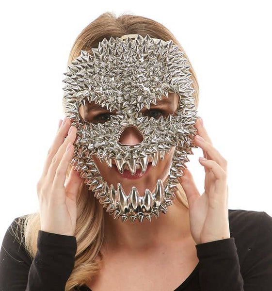 Silver Spikes Monster Face Mask