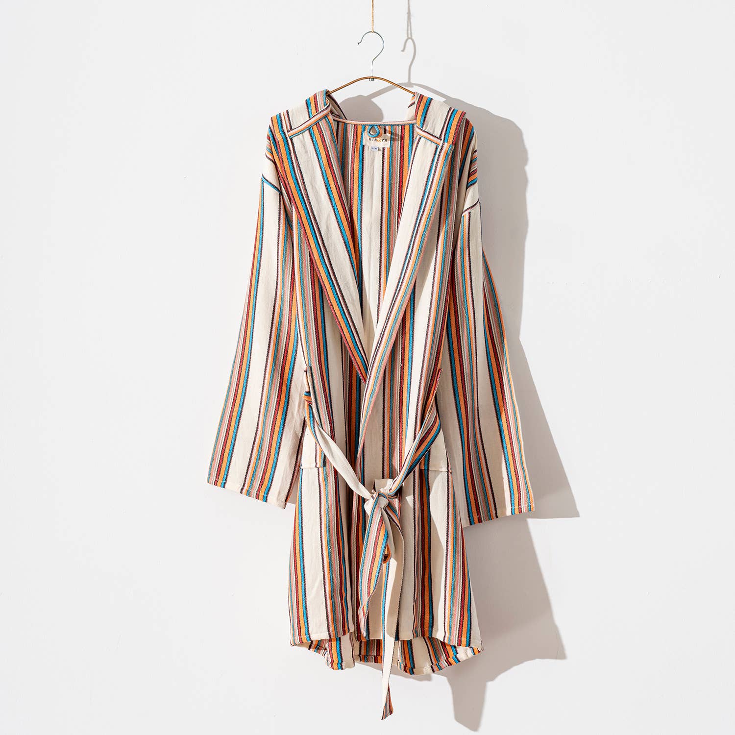 Bathrobe Turkish Cotton LightWeight Quickdry Multicolor Striped Robe
