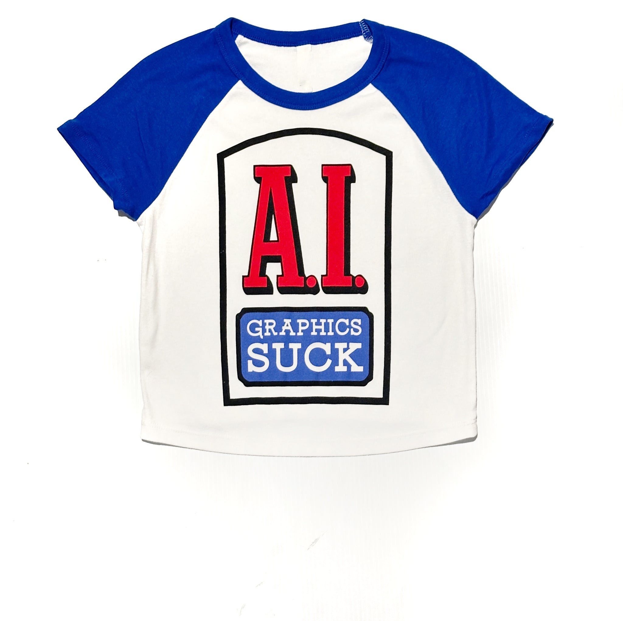 A.I. Graphics Suck Raglan Baby Tee
