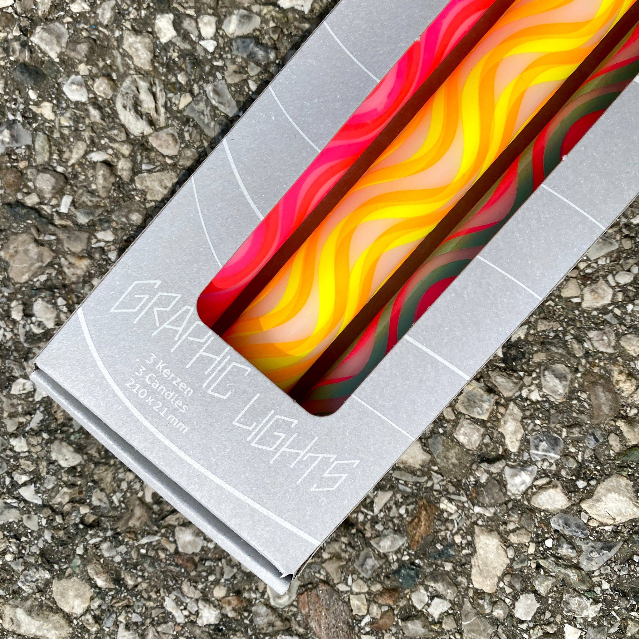 Neon Wavy Graphic Colorful Taper Candles