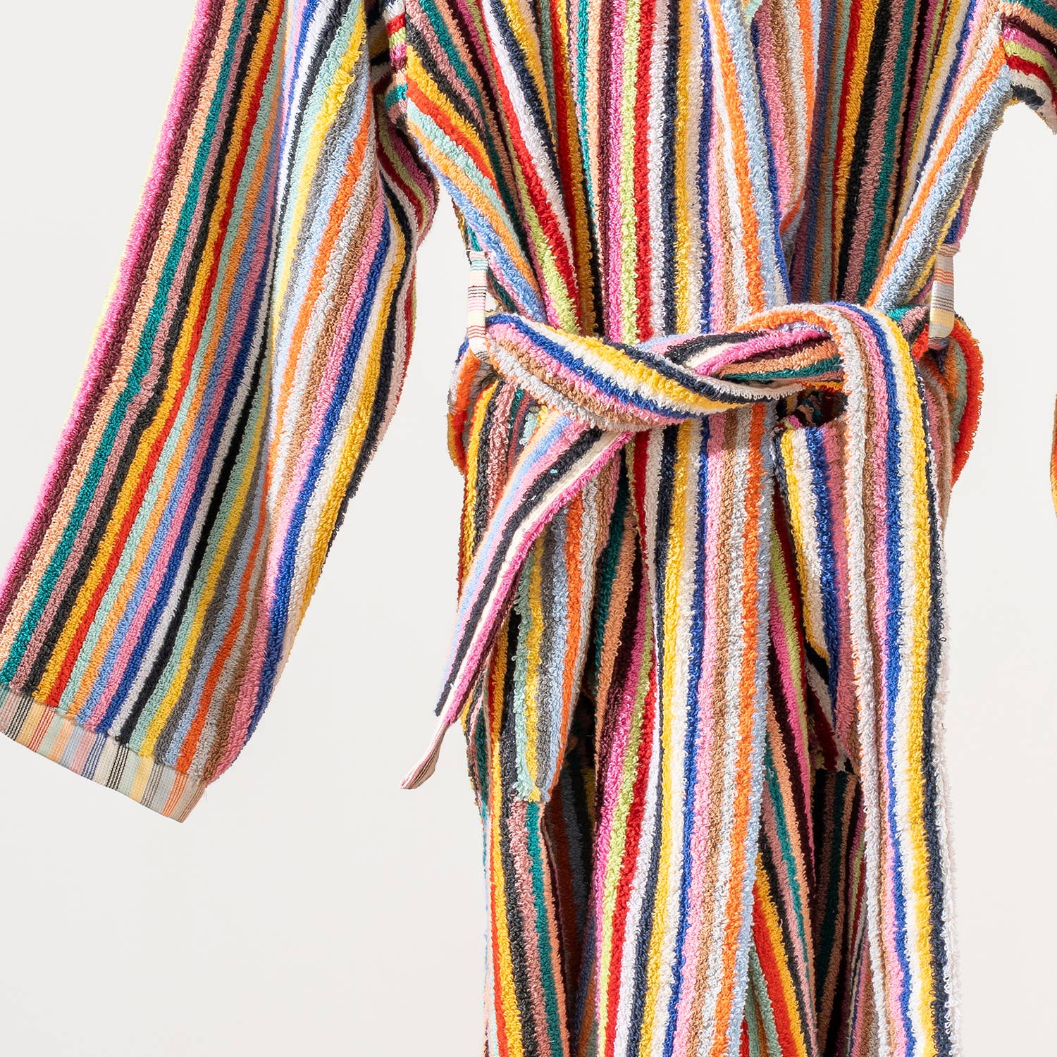 Rainbow Stripe PomPom Bathrobe Turkish Cotton