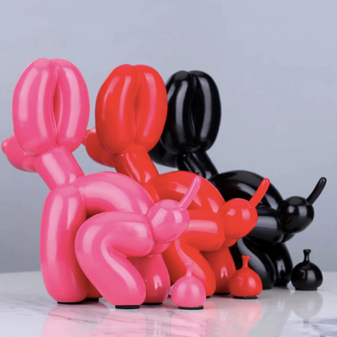 Pooping Dog Balloon Animal - Pink