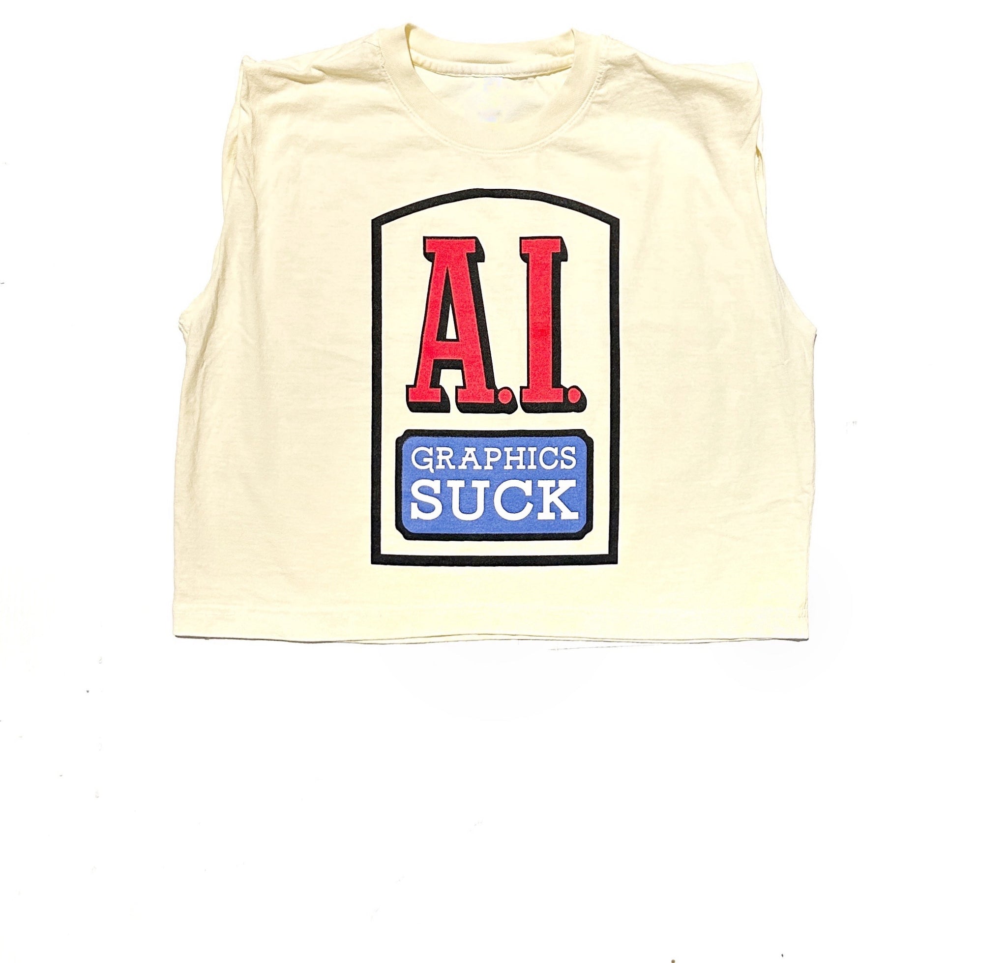 A.I. Graphics Suck Muscle Crop Tee