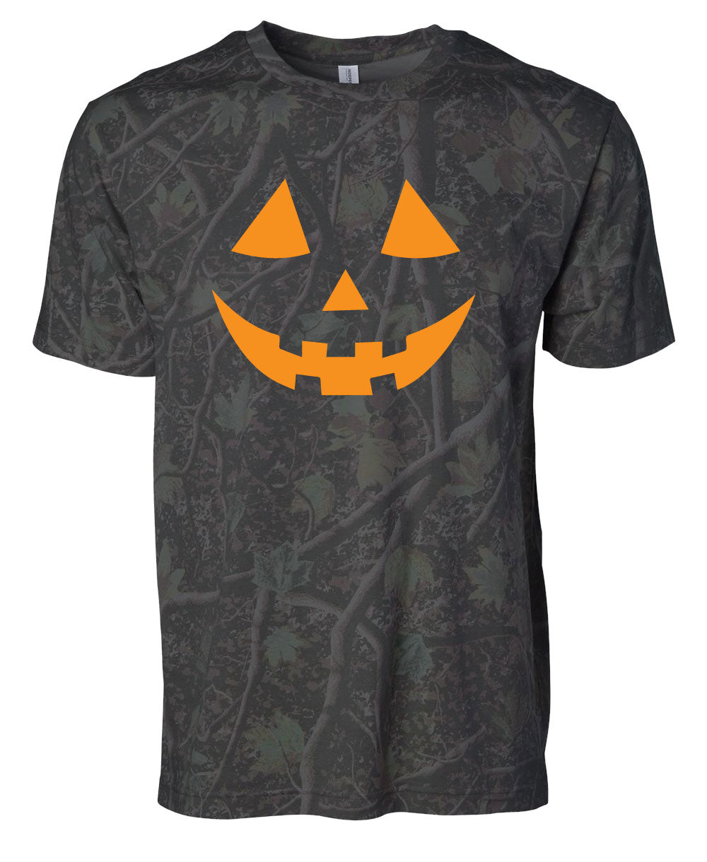 Camo Jack O Lantern Halloween Tee - Darkwood Tree Camo