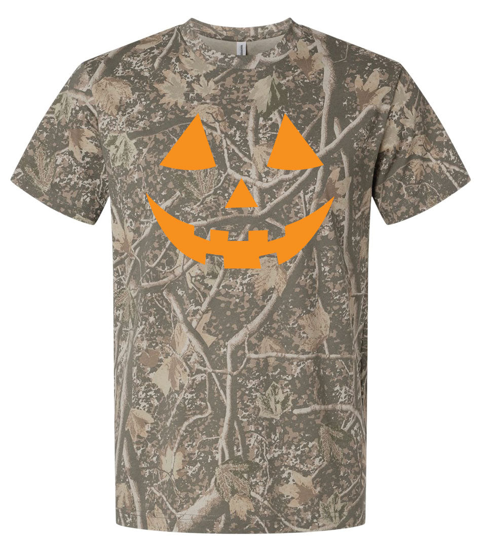 Camo Jack O Lantern Halloween Tee - Deadwood Tree Camo