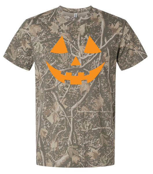 Camo Jack O Lantern Halloween Tee - Deadwood Tree Camo