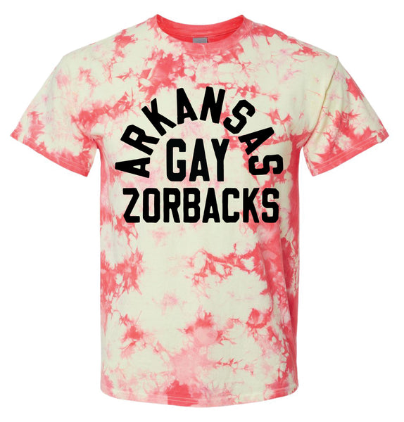 Arkansas Gayzorback Tie-Dye Tee