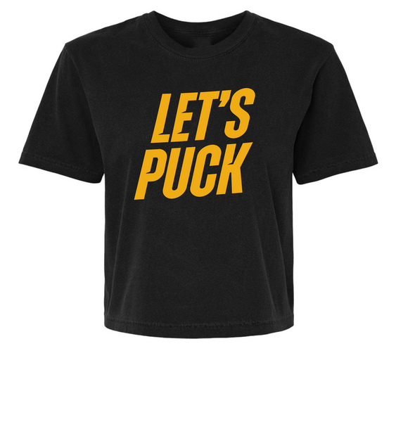 LET'S PUCK Heated Rivalry Cropped Tee