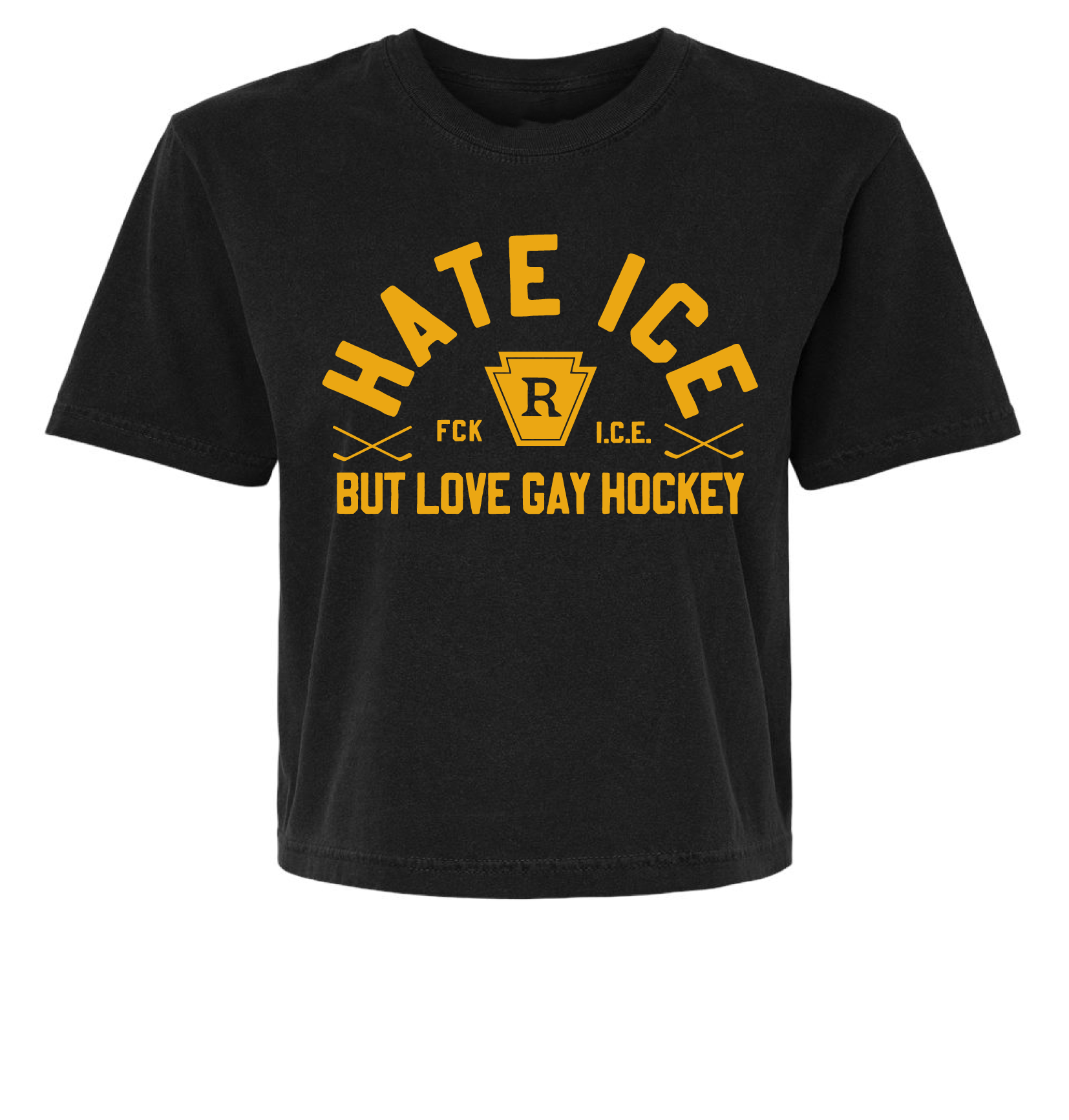 I Hate ICE but Love Gay Hockey Heated Rivalry Cropped Tee