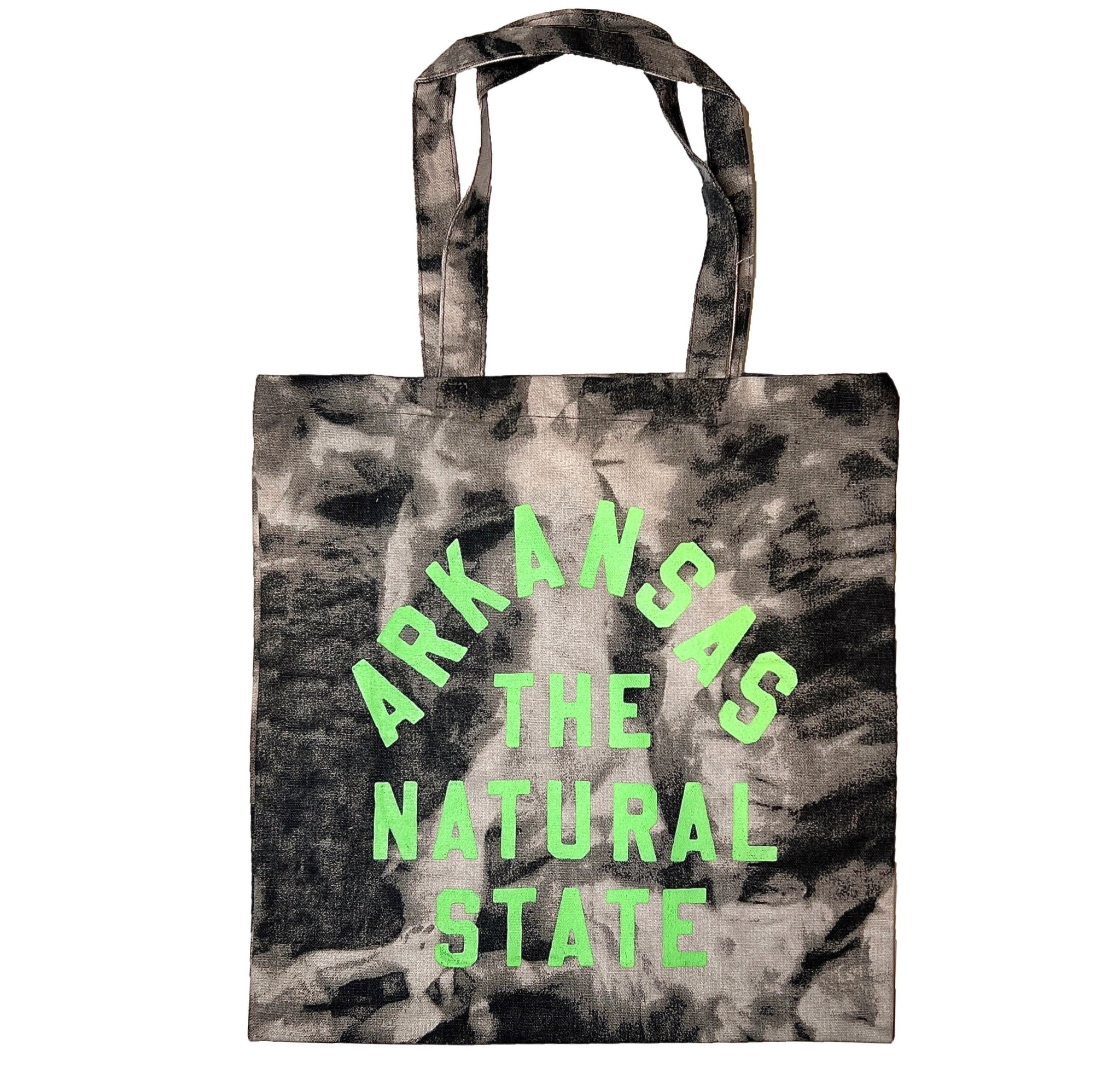 Arkansas The Natural State Tie Dye Tote - Black/Off-White – AR-T's