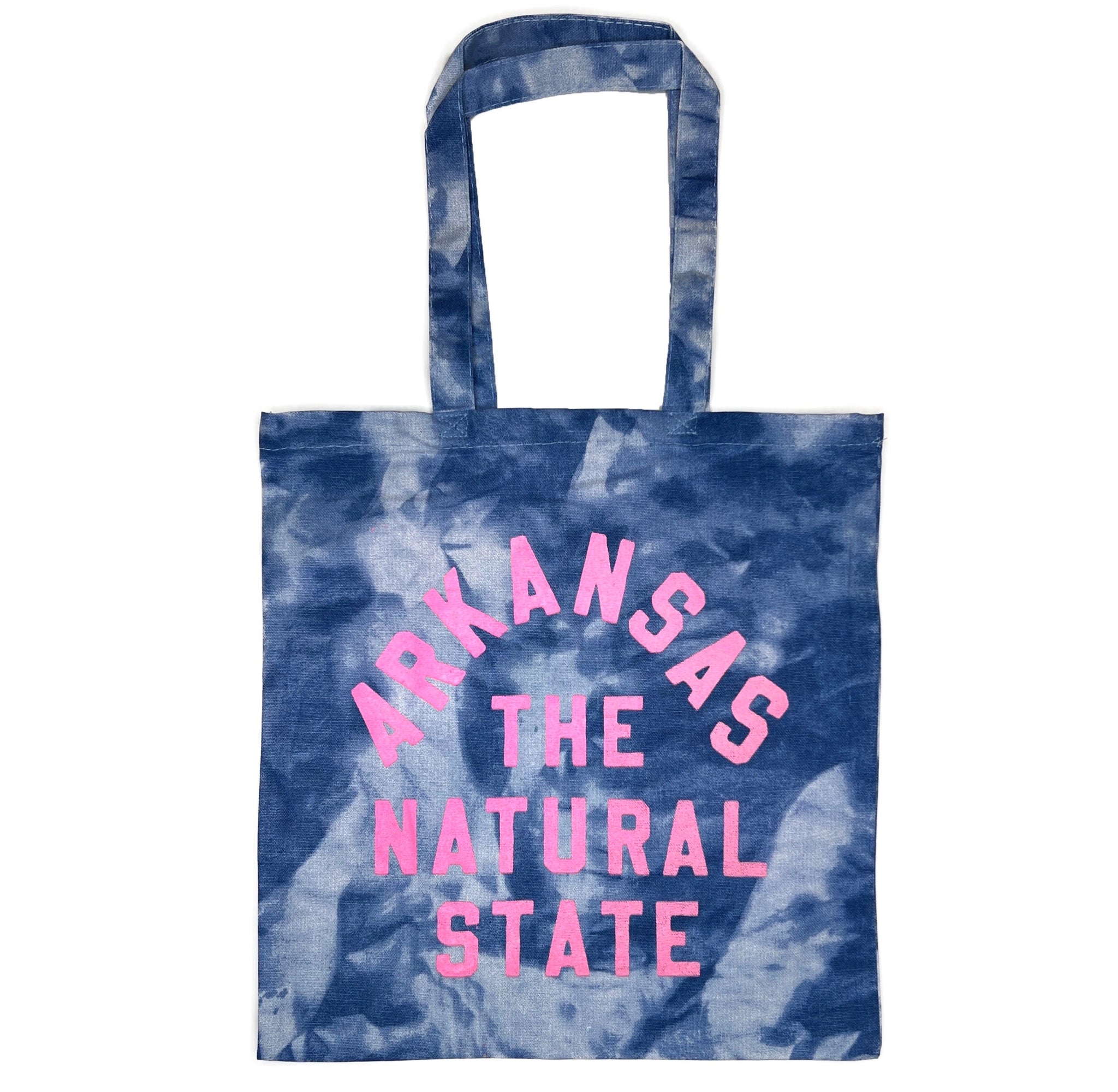 Arkansas The Natural State Tie Dye Tote - Blue Cloud