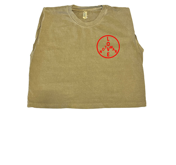 LOVE Not War Cropped Muscle Tank