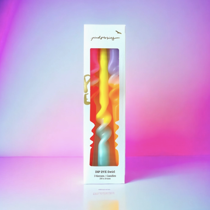 Dip Dye Twisted Candle Set / Topsy Turvy